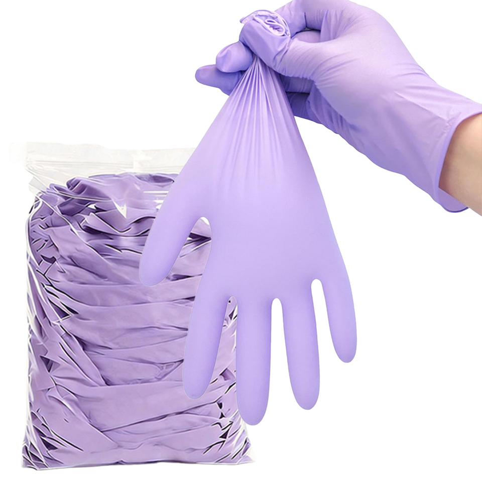 Disposable Gloves Nitrile - Guantes de nitrilo desechables morados, sin