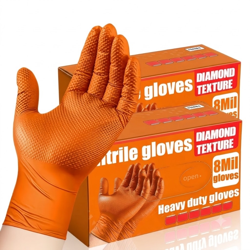 Guantes de Nitrilo Naranja Res - Disposable Gloves Nitrile reseña y precio